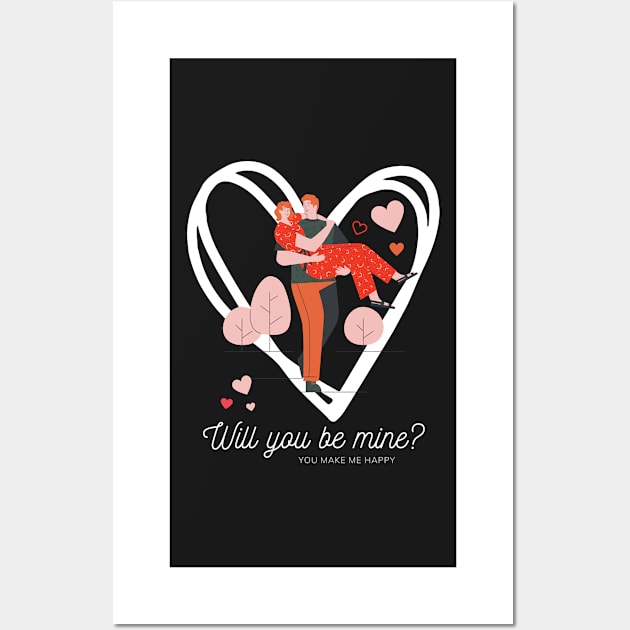 The illustration design for Valentine's Day celebration  - For romantic love, friendship, and admiration. Wall Art by Color-Lab